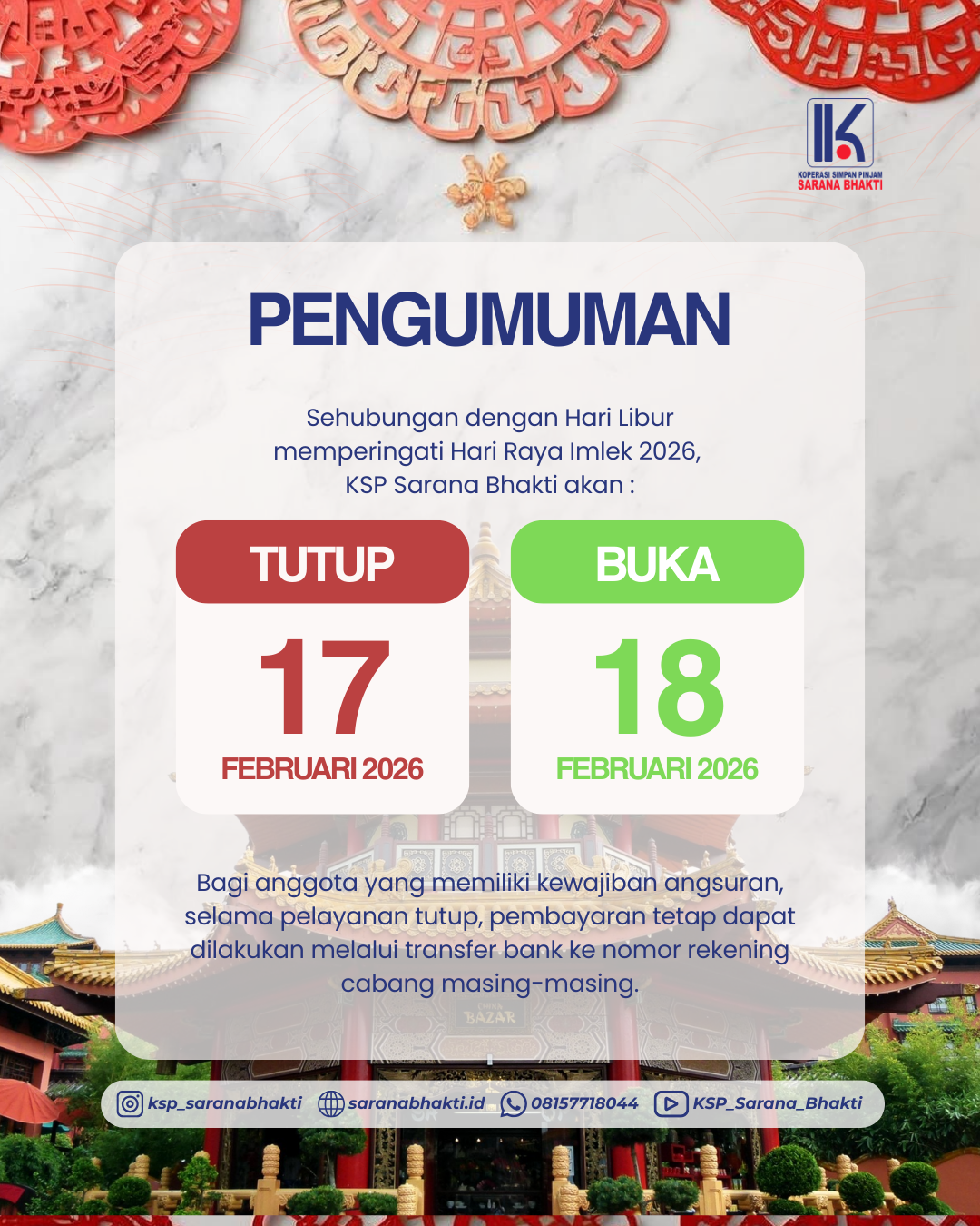 Cuti bersama tahun baru imlek